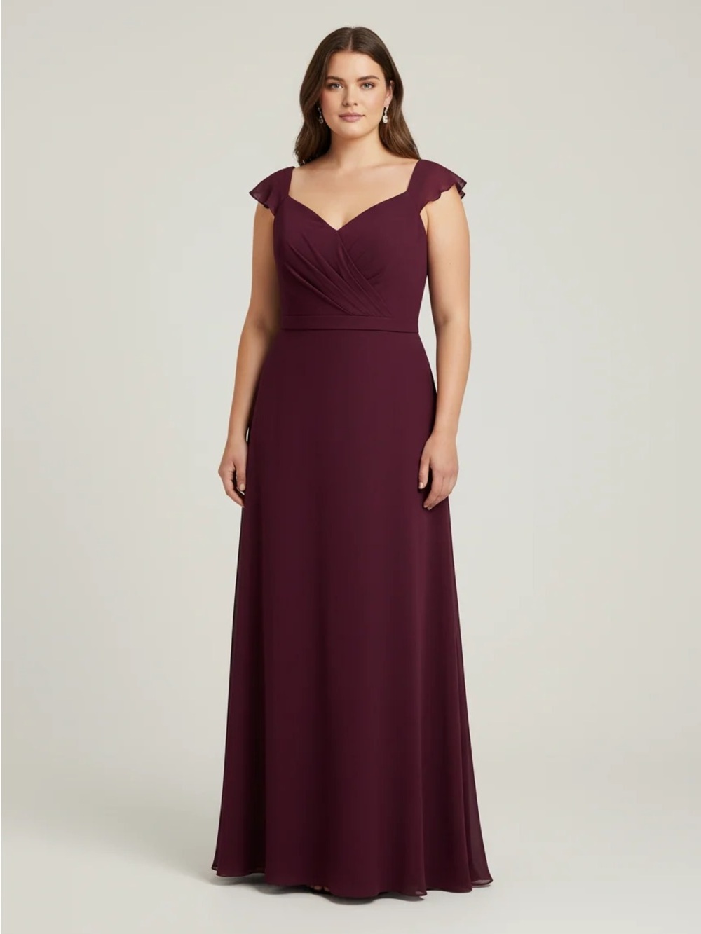 Mary's Bridal Eggplant V-Neck Social Occasion Gown